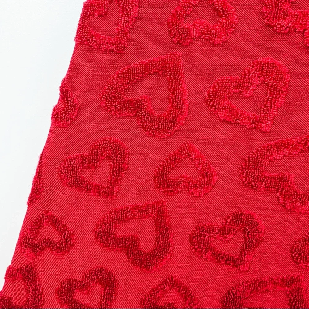 All That Jazz Heart Textured Red Y2K Vintage Cocktail Party Diva Glam Mini Dress